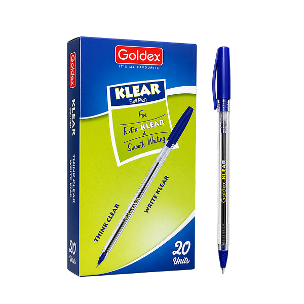 Goldex klear Ball Pen Blue - Pack of 20 Pens