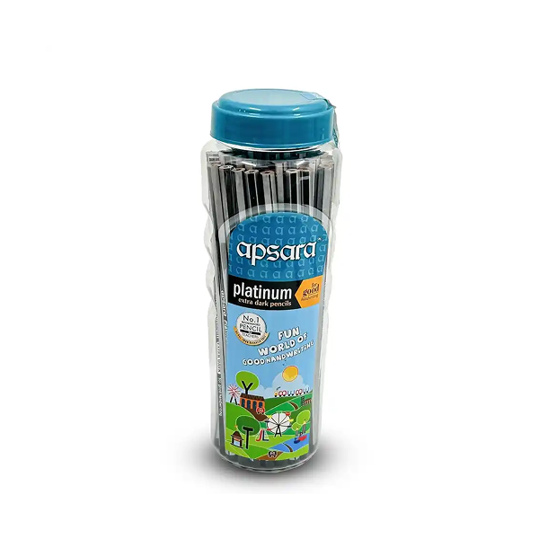 Apsara Platinum Pencil Jar Convenient for Students, Professionals - Pack of 50