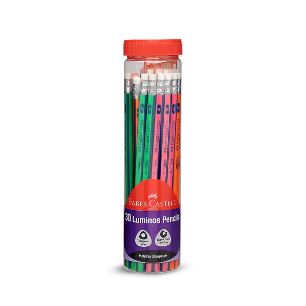 Faber Castle Luminos Eraser Tip Pencil Jar (30 Pc) Jar